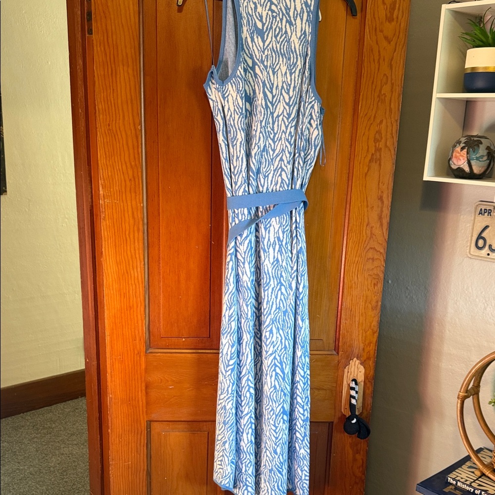 Diane Von Furstenberg Blue and White Maxi Dress - Picture 3 of 3